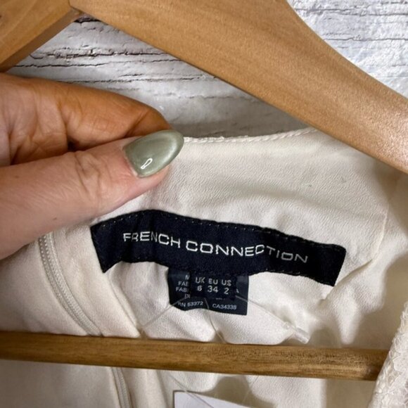 French Connection T-Gigliolia Moments Dress white cream  lace NWT size 2 - Picture 4 of 8